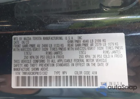 2023 Mazda Cx-50 2.5 S Preferred Plus из США, поврежденный, VIN 7MMVABCM0PN151382